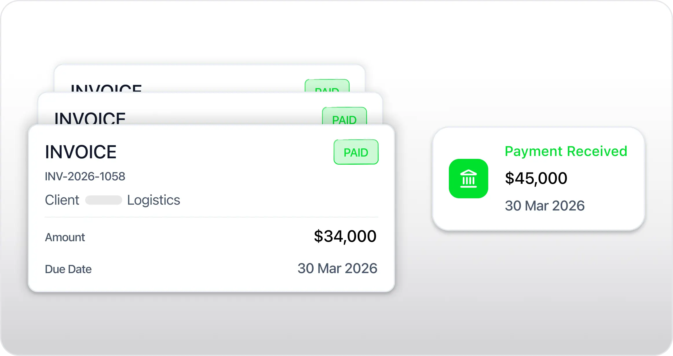 Automated billing and invoicing UI illustration